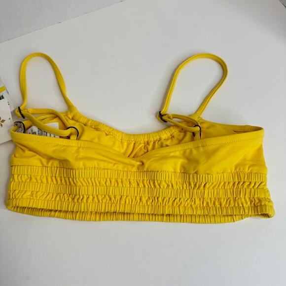 BECCA Women's Medium Cinched Adjustable Bikini Top Banana Swimwear Separates - Picture 8 of 10